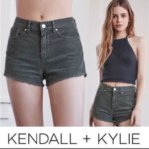 𝅺KENDAL and Kylie Olive Corduroy Cut Off Shorts